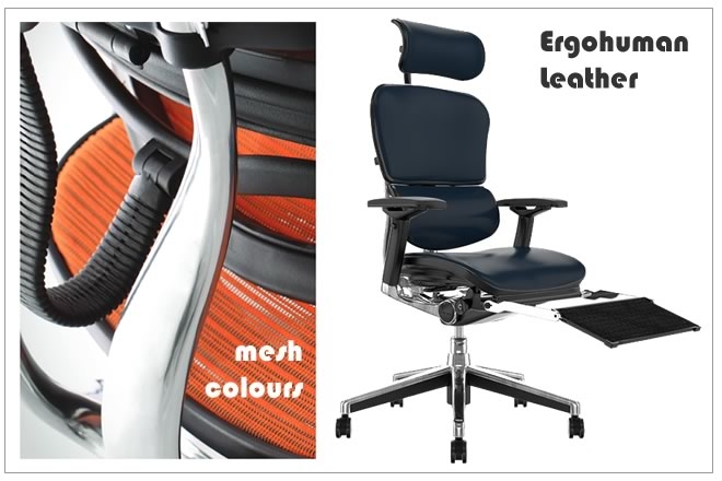 Ergohuman Leather Office Chair with Leg Rest