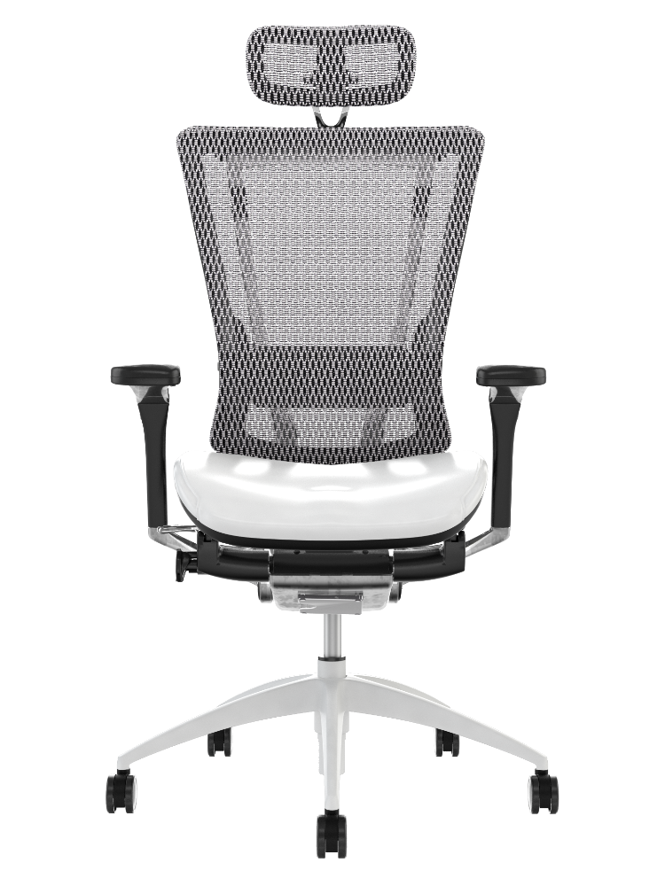 Nefil White Leather Office Chair