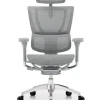 Mirus Elite Grey Full Mesh Office Chair with Headrest and Grey Polished Frame
