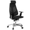 Genidia Mesh Chair Black Polished Frame with Head Rest