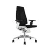 Genidia Black Mesh Office Chair with White Polished Frame