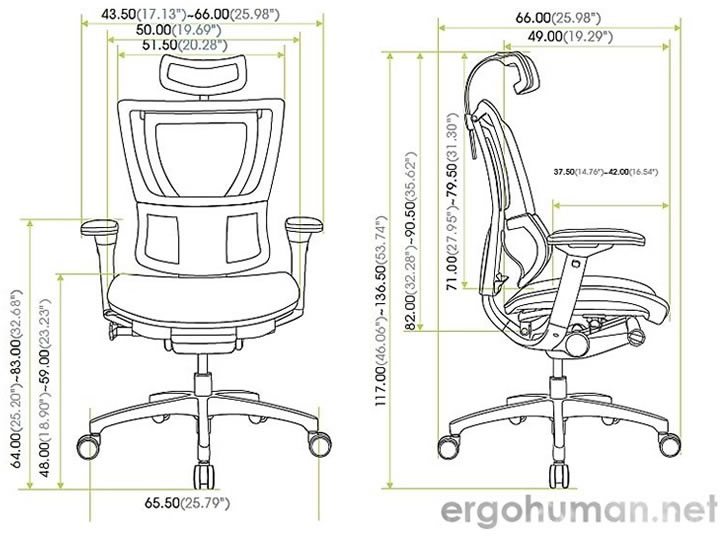 Mirus Office Chair Dimensions